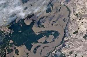 area inundada por el rio Mississippi