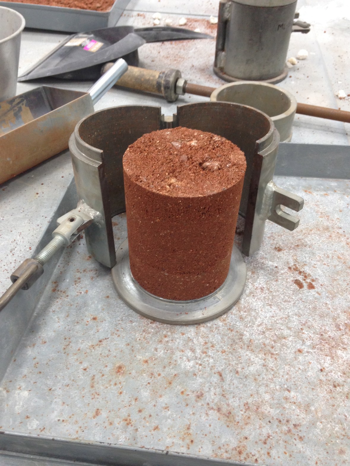 Material listo para tomar muestra y secarla.